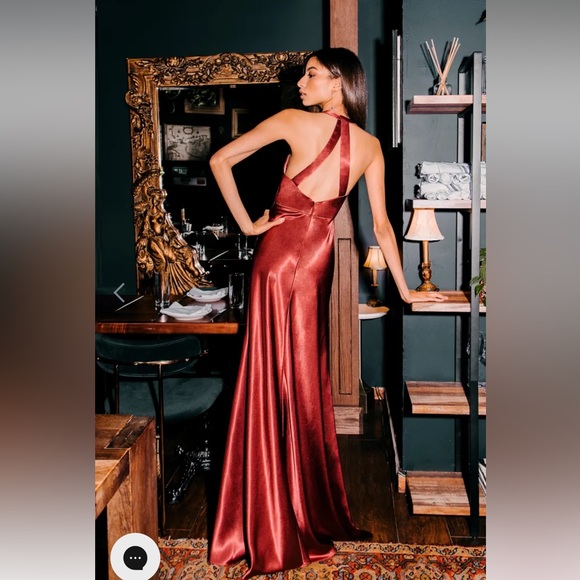 JENNY YOO Corinne Bridesmaid Satin Latte Color Dress- basically brand new! - Picture 5 of 9